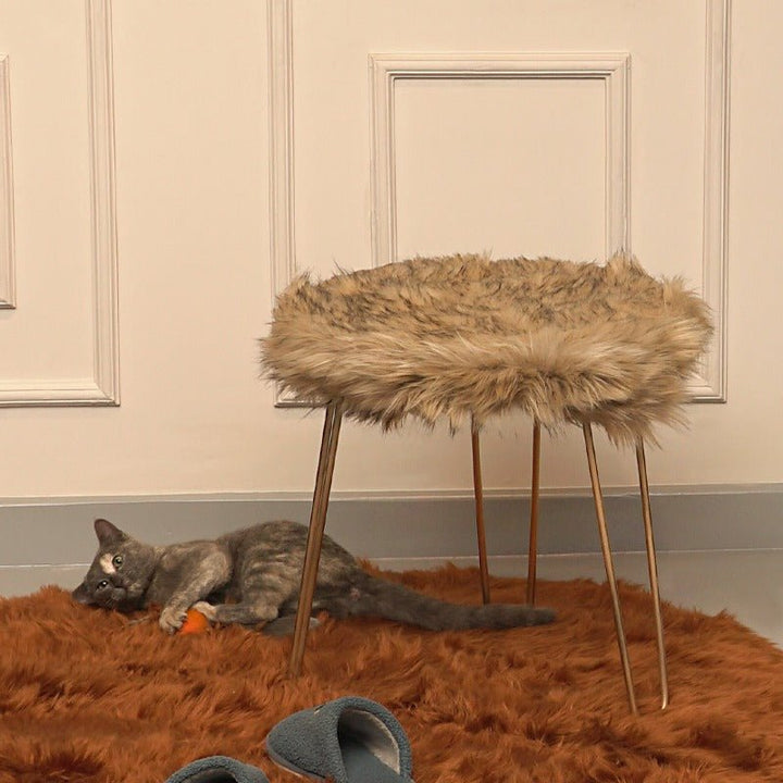 Modern Faux Fur Foot Rest Stool | Furniture | Waseeh Pakistan