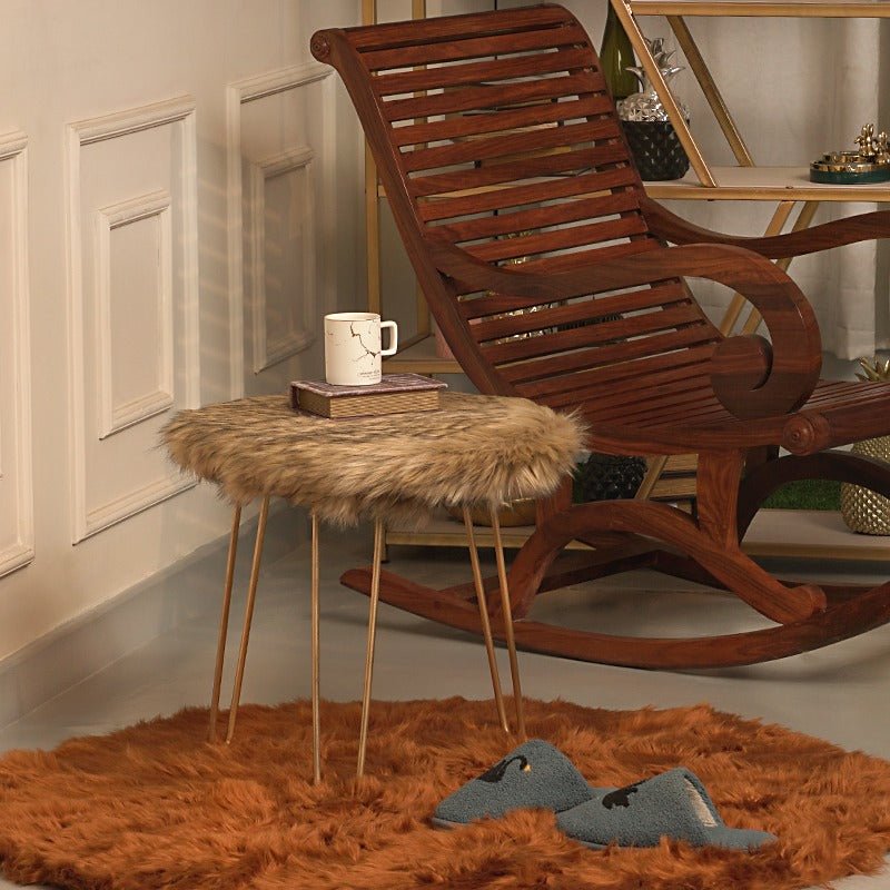 Modern Faux Fur Foot Rest Stool | Furniture | Waseeh Pakistan