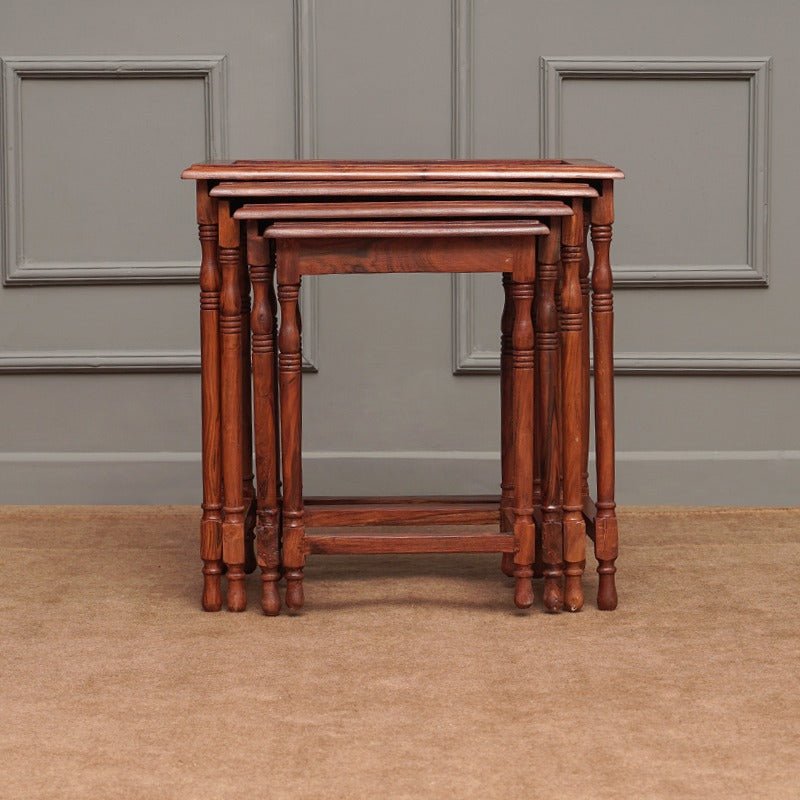 Mont Blanc Living Lounge Bedroom Organizer Nesting Shisham Tables (Set of 4) | Furniture | Waseeh Pakistan