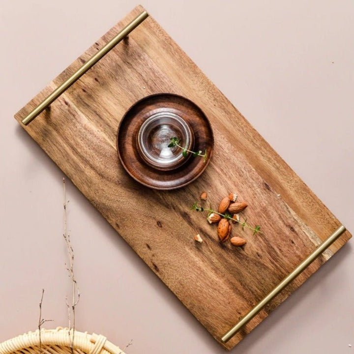 Monticarlo Kitchen Solid Wood Snack Tea Guest Kitchen Serving Tray | Not Sale FB | Waseeh Pakistan