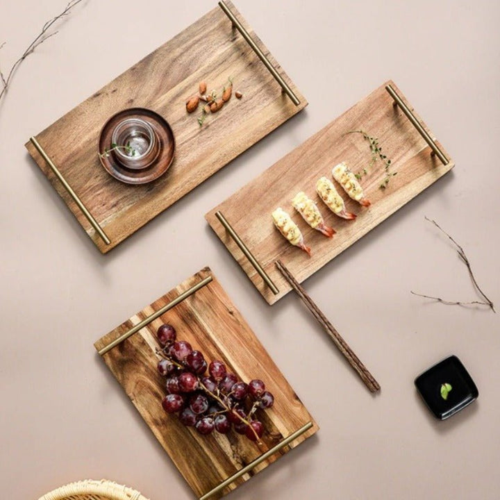 Monticarlo Kitchen Solid Wood Snack Tea Guest Kitchen Serving Tray | Not Sale FB | Waseeh Pakistan