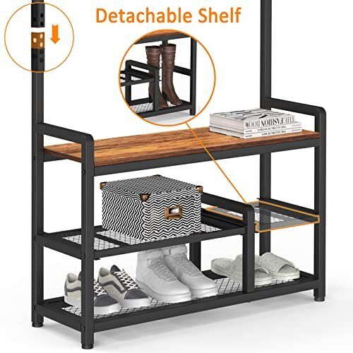 Mr. IronStone Entryway Living Lounge Bedroom Coat Hanging Shoes Organizer Storage Rack | Furniture | Waseeh Pakistan