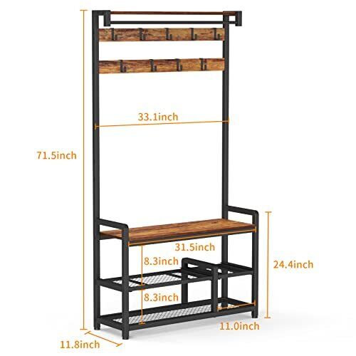 Mr. IronStone Entryway Living Lounge Bedroom Coat Hanging Shoes Organizer Storage Rack | Furniture | Waseeh Pakistan