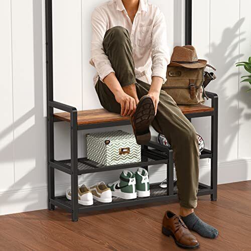 Mr. IronStone Entryway Living Lounge Bedroom Coat Hanging Shoes Organizer Storage Rack | Furniture | Waseeh Pakistan