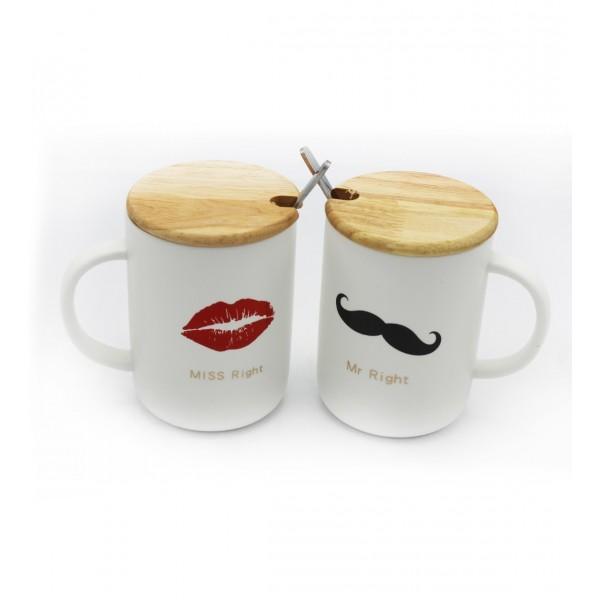 Mug Pair- Mr. and Mrs. Right | kitchen item | Waseeh Pakistan