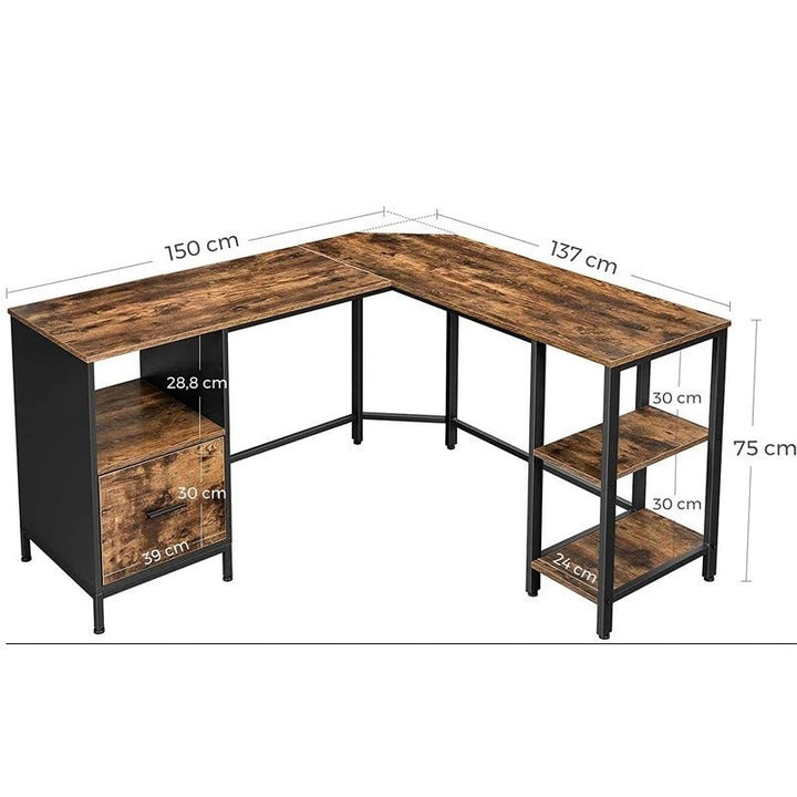 Multi Cabinet L-Shape Home Office Computer Workstation Table Desk | Furniture | Waseeh Pakistan