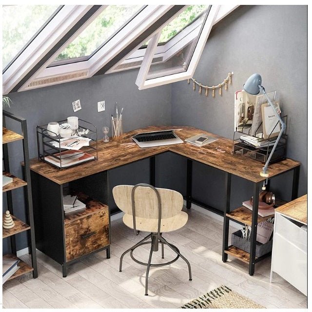 Multi Cabinet L-Shape Home Office Computer Workstation Table Desk | Furniture | Waseeh Pakistan