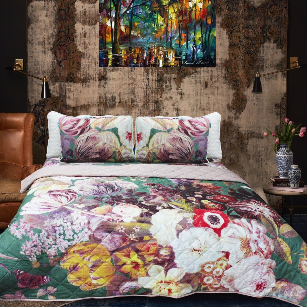 Multi Colored Floral Bed Spread (Comforter Set) | Home Décor | Waseeh Pakistan