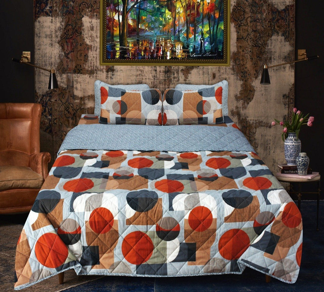 Multi Polka - Export Quality Bed Spread Set - 6 pc | Home Décor | Waseeh Pakistan