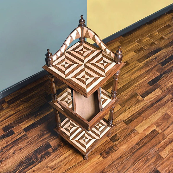 Mystery Corner Shelf Stand (Shisham) | Furniture | Waseeh Pakistan