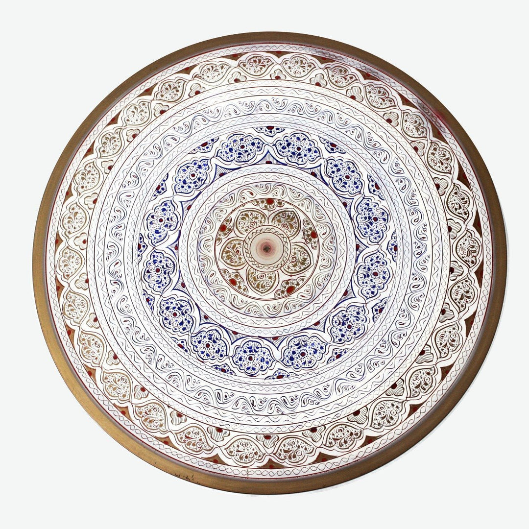 Nakshi Art Wooden Table (16") | Wooden Handy Crafts | Waseeh Pakistan