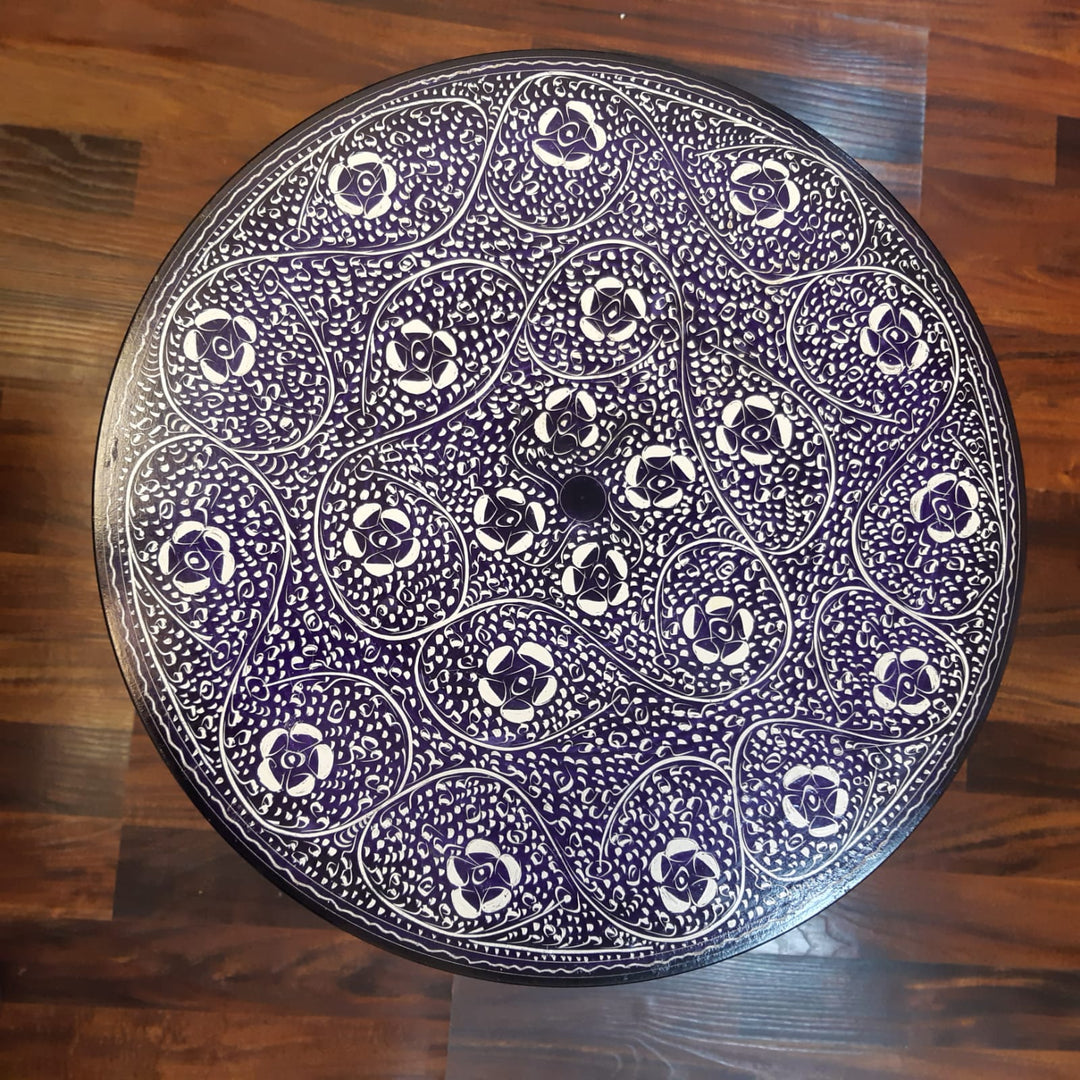 Nakshi Art Wooden Table (16") | Wooden Handy Crafts | Waseeh Pakistan
