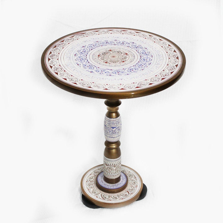 Nakshi Art Wooden Table (16") | Wooden Handy Crafts | Waseeh Pakistan