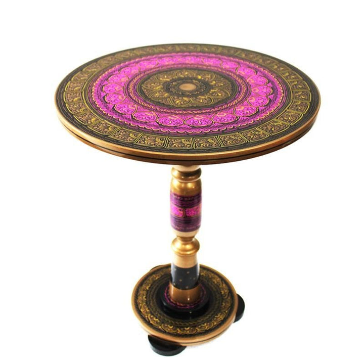 Nakshi Art Wooden Table (16") | Wooden Handy Crafts | Waseeh Pakistan