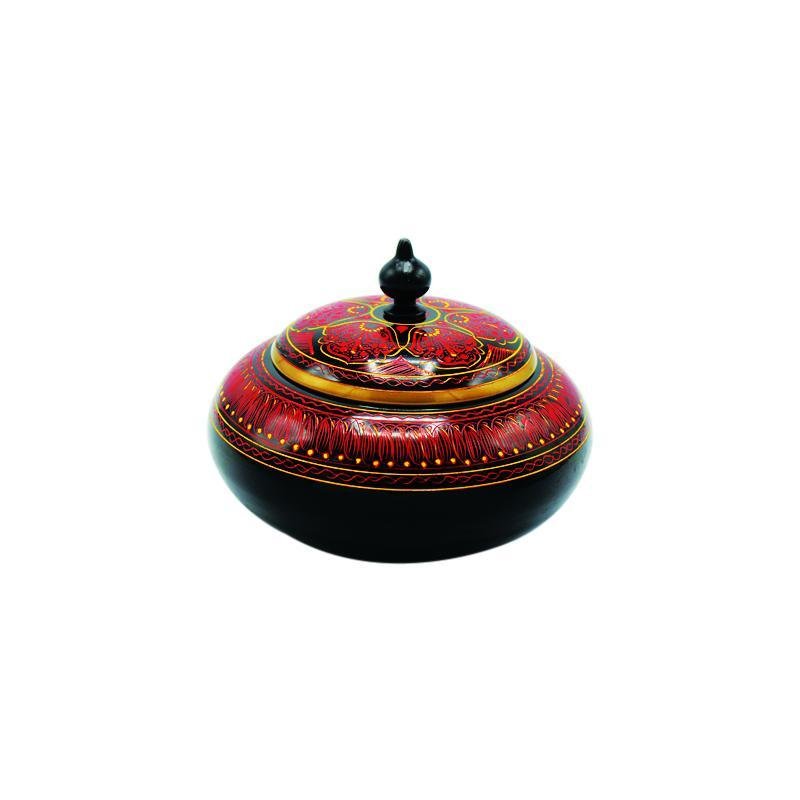 Nakshi Decor Flat Pot - 5" | Wooden Handy Crafts | Waseeh Pakistan