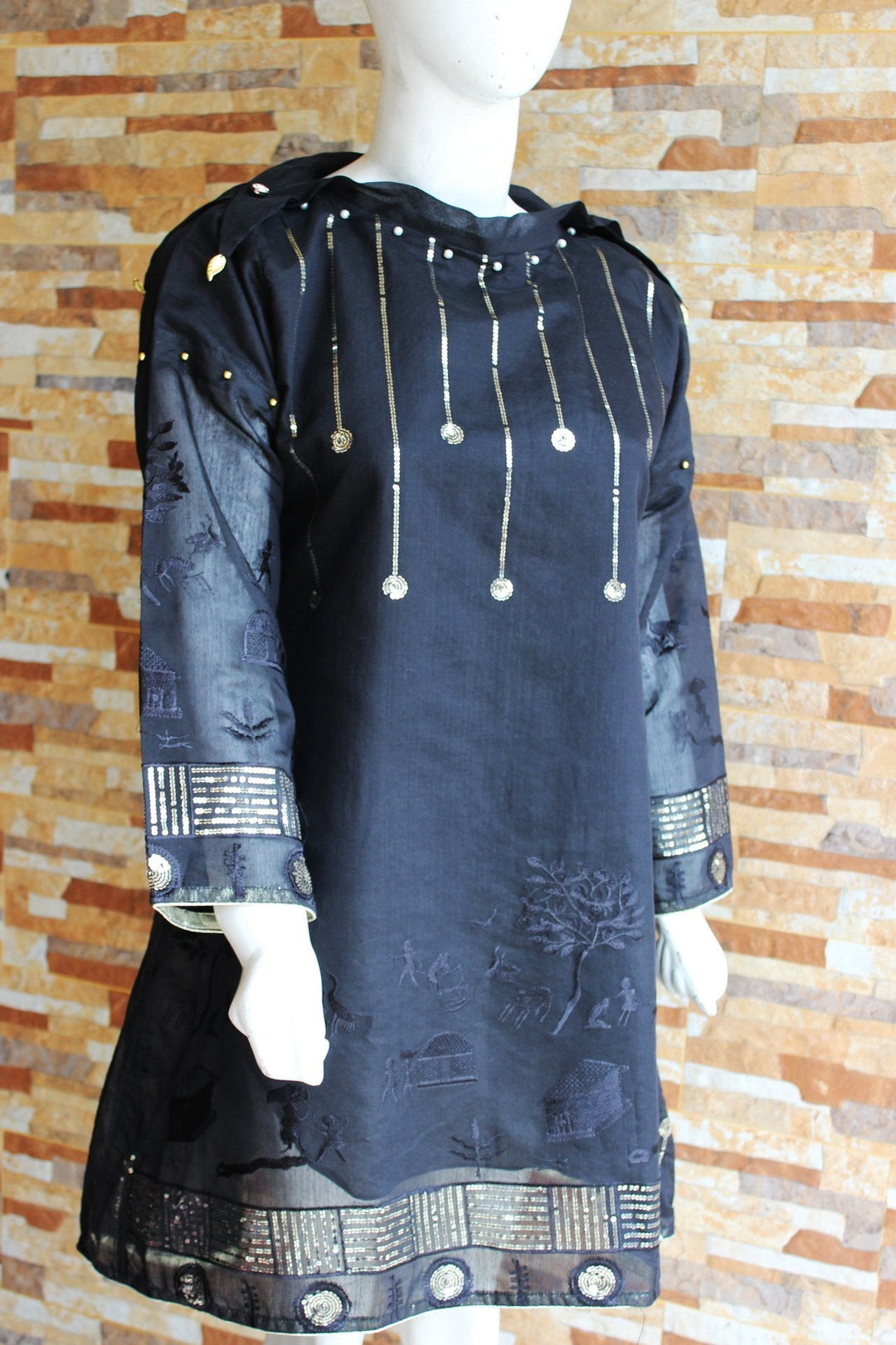 Navy Blue Embroided - Purple - Ladies | Fashion Point | Waseeh Pakistan