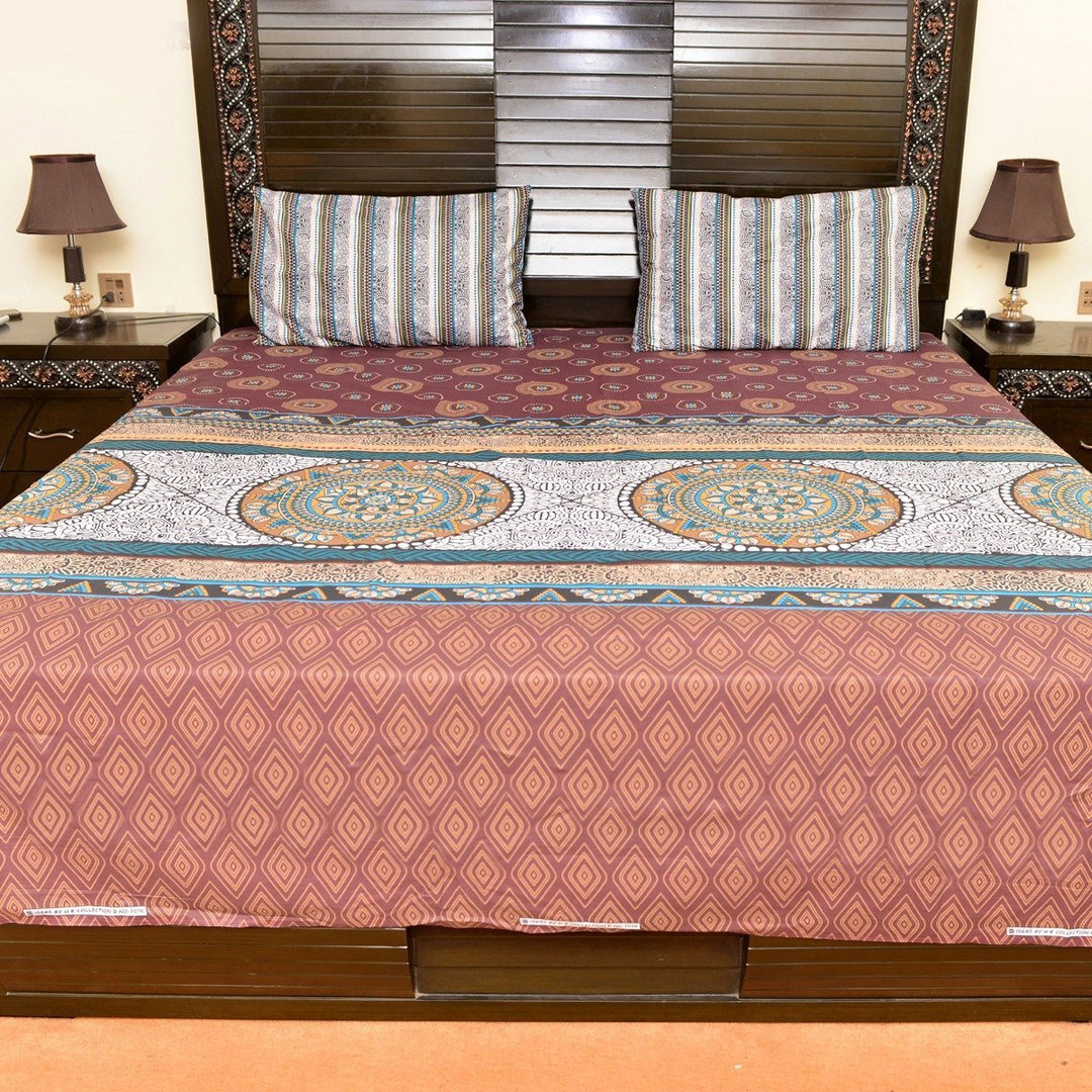 Nest circles cotton bed sheet with 2 pillow case | Home Décor | Waseeh Pakistan