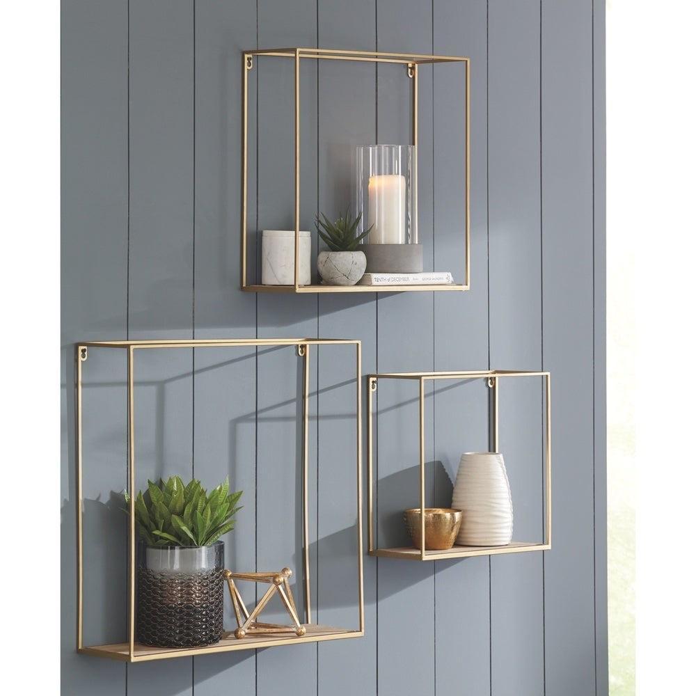 Nested Metal Wall Mounted Square Frames with Shelves | Home Décor | Waseeh Pakistan