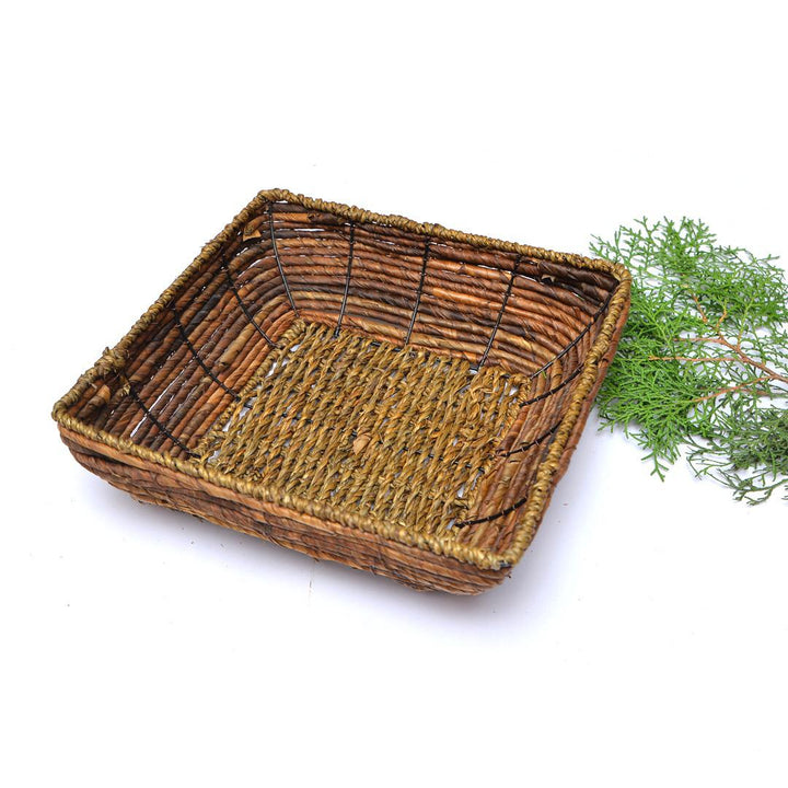 Neutral Tree brown Pastoral style simple fashion hand-woven storage basket rattan food fruit basket imitation rattan bread basket | kitchen item | Waseeh Pakistan
