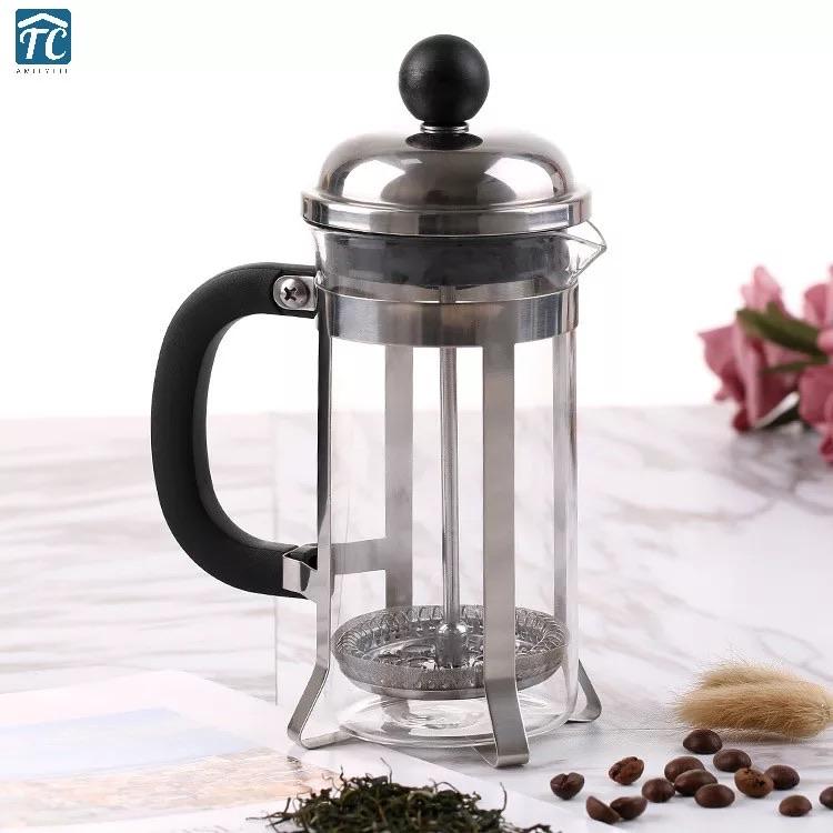 New 500ml Stainless Steel Glass Hollow French Filter Coffee Pot Coffee Tea Pot Press Plunger | kitchen item | Waseeh Pakistan