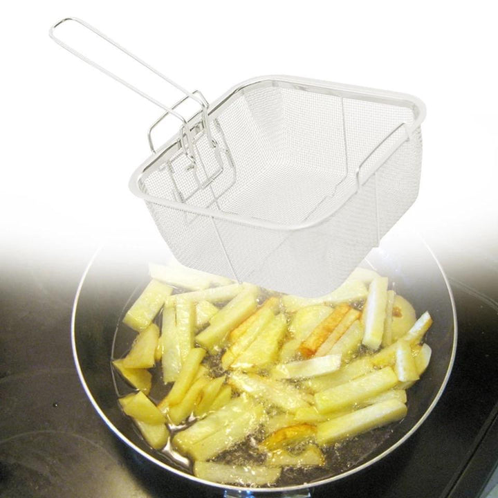 Non Stick Square Kitchen With Handle Oil Strainer Portable Stainless Steel Frying Basket | kitchen item | Waseeh Pakistan