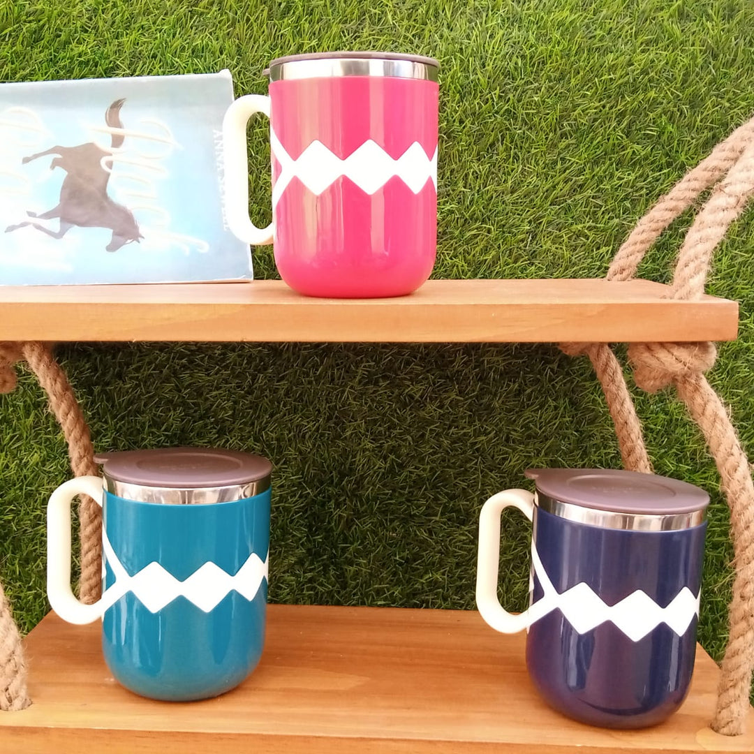 Nordic Diamond engraved Insulated Mugs | kitchen item | Waseeh Pakistan