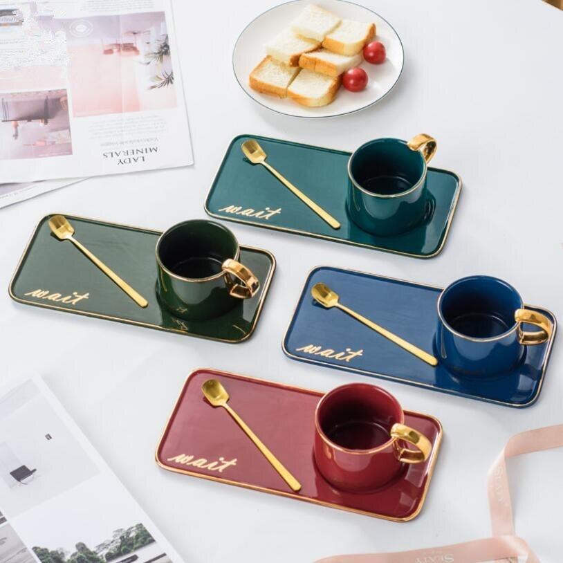 Nordic Gold Plated Ceramic Coffee Set | kitchen item | Waseeh Pakistan