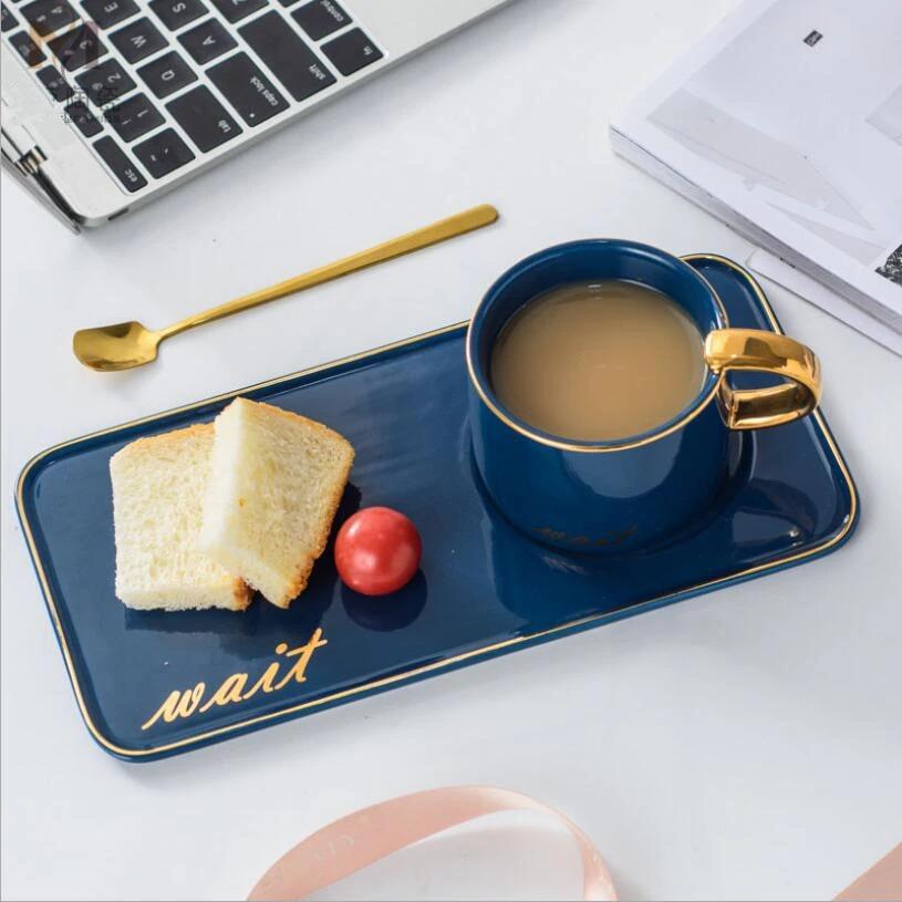 Nordic Gold Plated Ceramic Coffee Set | kitchen item | Waseeh Pakistan