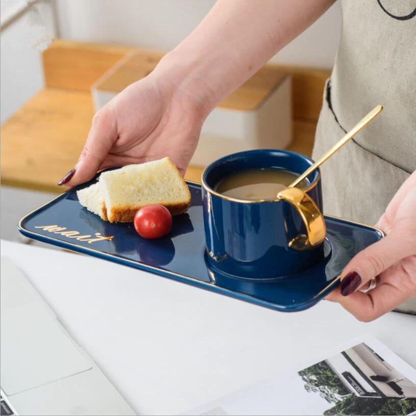 Nordic Gold Plated Ceramic Coffee Set | kitchen item | Waseeh Pakistan