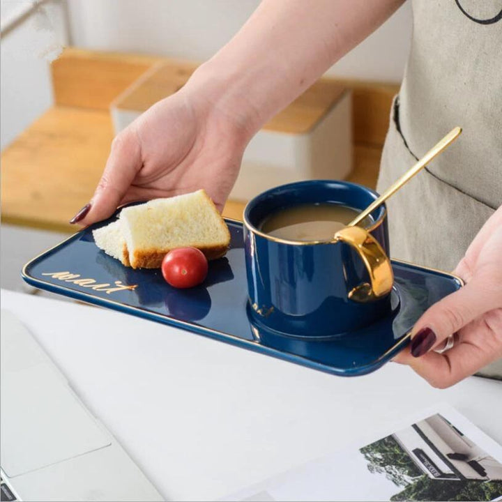 Nordic Gold Plated Ceramic Coffee Set | kitchen item | Waseeh Pakistan