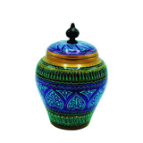 Wooden Candy Jar in Nakshi Art 5.5'' - waseeh.com