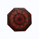 Wooden Hand Made Hexagonal Jewellery Box in Nakshi Art - 6.5" Top - waseeh.com