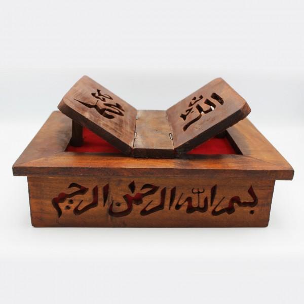Wooden Hand Made Quran Box - Large - Wooden Carved - waseeh.com