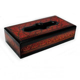 Wooden Tissue Box - Nakshi (Red) - waseeh.com