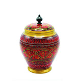 Wooden Candy Jar in Nakshi Art 8'' - waseeh.com