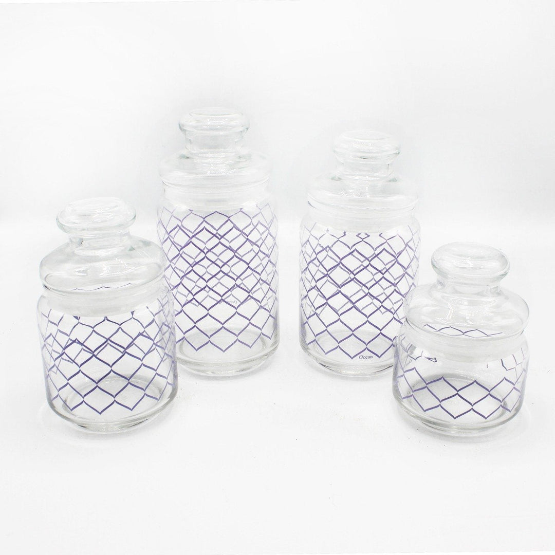 Ocean Glass Pop Jars - Pack of 4 | kitchen item | Waseeh Pakistan