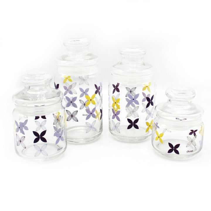 Ocean Glass Pop Jars - Pack of 4 | kitchen item | Waseeh Pakistan