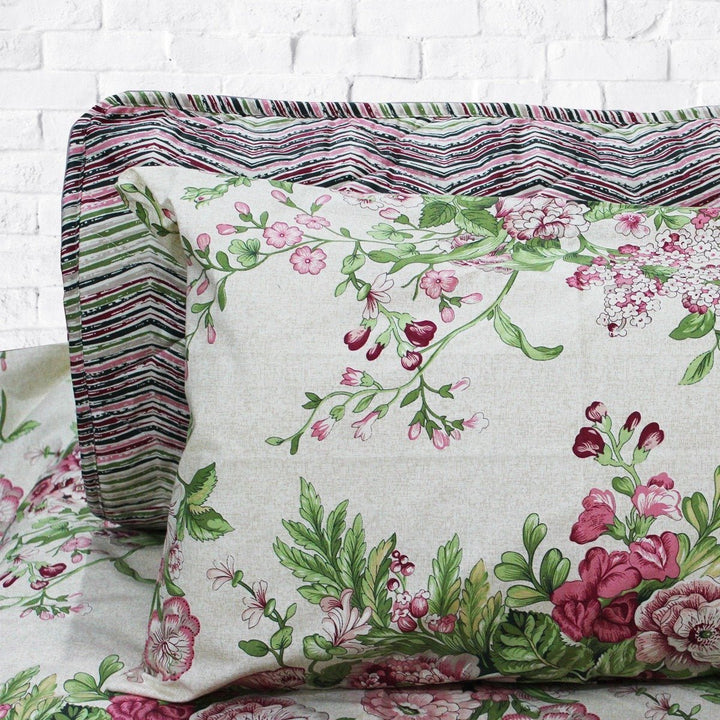 Off White Vegetas - Cotton Bed Spread Set - 6 pc | Home Décor | Waseeh Pakistan