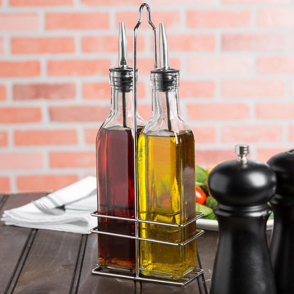 Oil & Vinegar Cruet Set with Rack (3 Piece) | kitchen item | Waseeh Pakistan