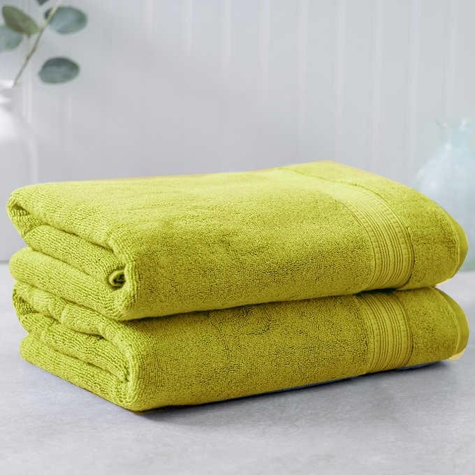 Olive Green Egyptian Cotton Towel - Pack of 2 | Home Décor | Waseeh Pakistan
