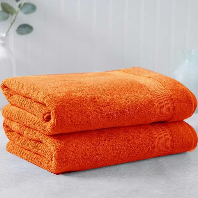 Orange Egyptian Cotton Towel - Pack of 2 | Home Décor | Waseeh Pakistan
