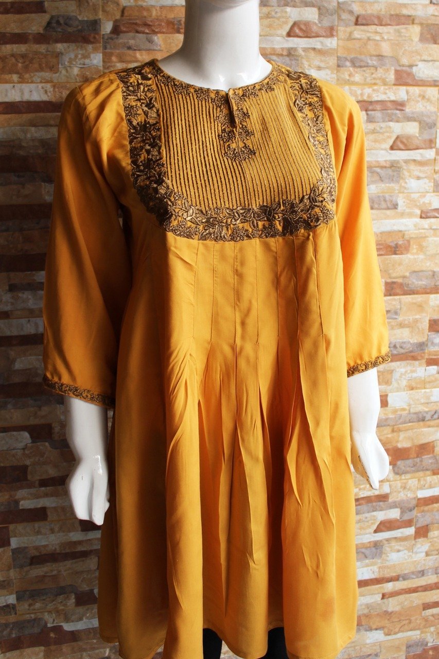 Orange - Embroided with Brown Thread - Ladies | Fashion Point | Waseeh Pakistan