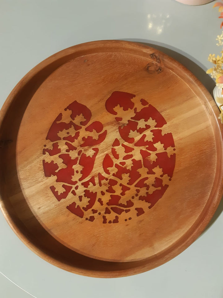 Ortega Epoxy Resin Wooden Tray | Home Décor | Waseeh Pakistan