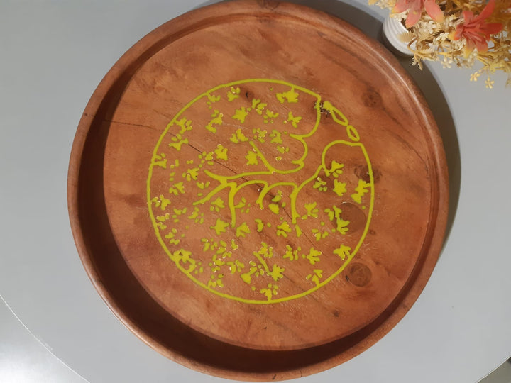 Ortega Epoxy Resin Wooden Tray | Home Décor | Waseeh Pakistan