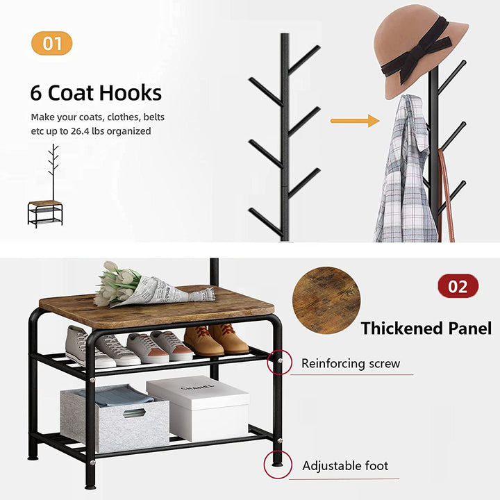 Out Bounds Industrial Coat Shoe Tree Entryway Living Bedroom Organizer Rack-Special | Furniture | Waseeh Pakistan