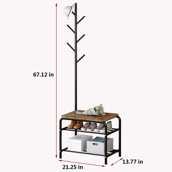Out Bounds Industrial Coat Shoe Tree Entryway Living Bedroom Organizer Rack-Special | Furniture | Waseeh Pakistan