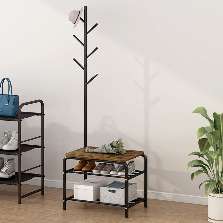Out Bounds Industrial Coat Shoe Tree Entryway Living Bedroom Organizer Rack-Special | Furniture | Waseeh Pakistan