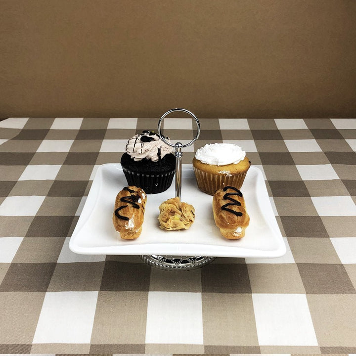 Pastry Stand in Ceramic with Silver Base - Medium Size | kitchen item | Waseeh Pakistan