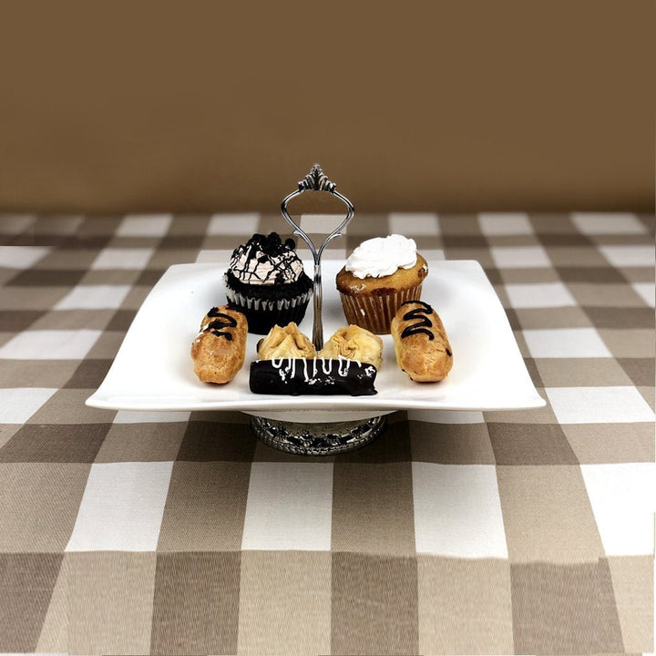 Pastry Stand in Ceramic with Silver Base - Medium Size | kitchen item | Waseeh Pakistan