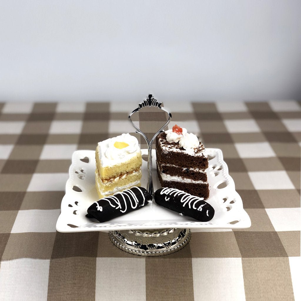 Pastry Stand in Ceramic with Silver Base - Medium Size | kitchen item | Waseeh Pakistan